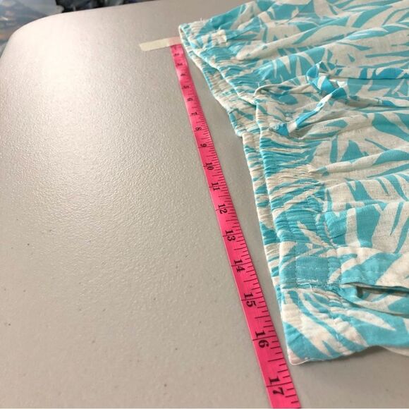 Vtg Cathy Daniels 100% Linen Pants Womens XL Cropped Pull On Leaf Print Pockets - Picture 10 of 13